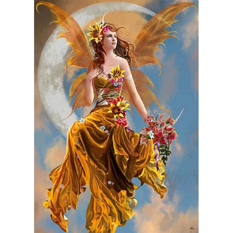 5D DIY Diamond Painting Dream Fairy Elf Girl Full Round Diamond Handmade Mosaic Picture Home Decor 20X30CM