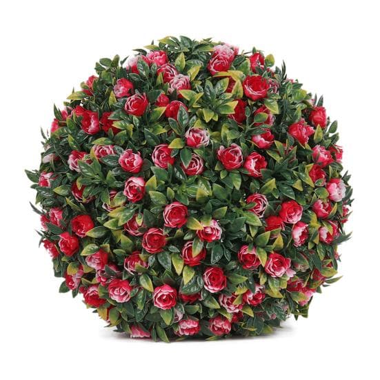 1/2Pcs 20/25CM Artificial Boxwood Topiary Ball UV Resistant Weather-proof Hanging Faux Flower Greenery 25cm 1pc