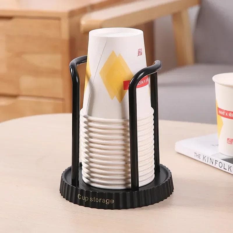 Kitchen Paper Cup Holder Disposables Cups Picker Multifunctional Desktop Cup Storage Rack Household Coffee Cup Holder for Home black