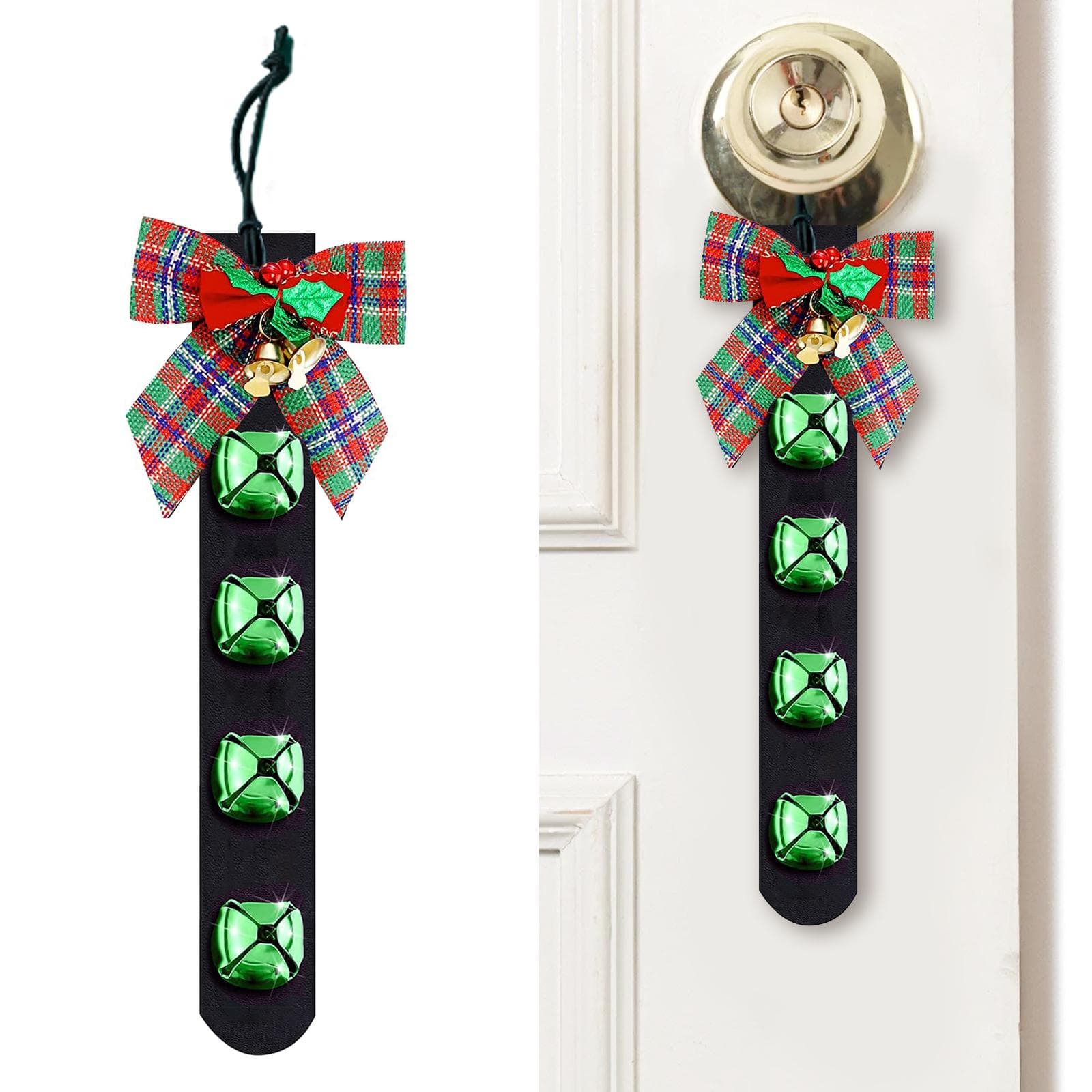 Christmas Bell Leather and Iron 25 x 3cm Door Decorative Bell