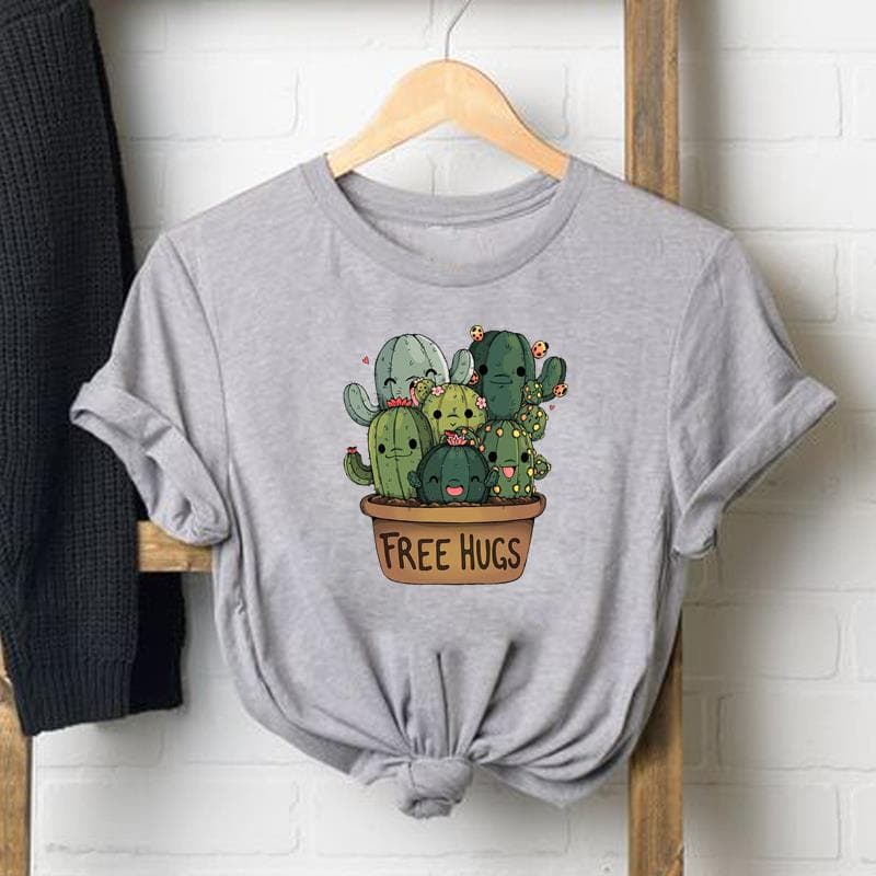 T Shirt Woman Female Women Sloth Cartoon Funny Trend 90s Print Tee Top Fashion T Clothing Short Sleeve Graphic T-shirts S