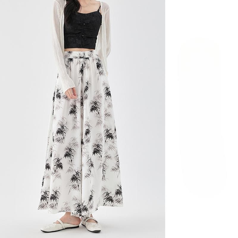 Trousers Skirt Straight-leg Casual Wide-leg Casual Cropped Pants Women High Waist Loose Summer Casual Pants Women XL