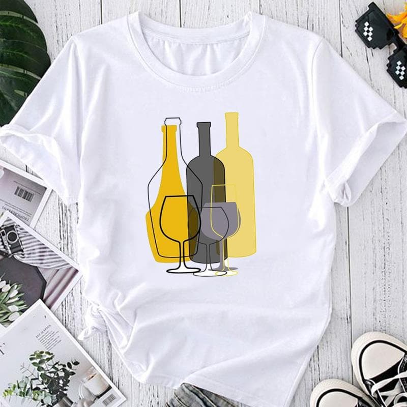(Asian Size) Print Floral Abstract Geometric Graphic Tee Ladies Women's Summer Top Female T Clothing Casual Fashion Short Sleeve T-shirt 3XL