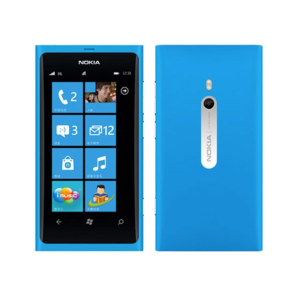 Refurbished Nokia Lumia 800 3G WIFI GPS 8MP Camera Mobile Phone With 1 SIM Simple Set blue