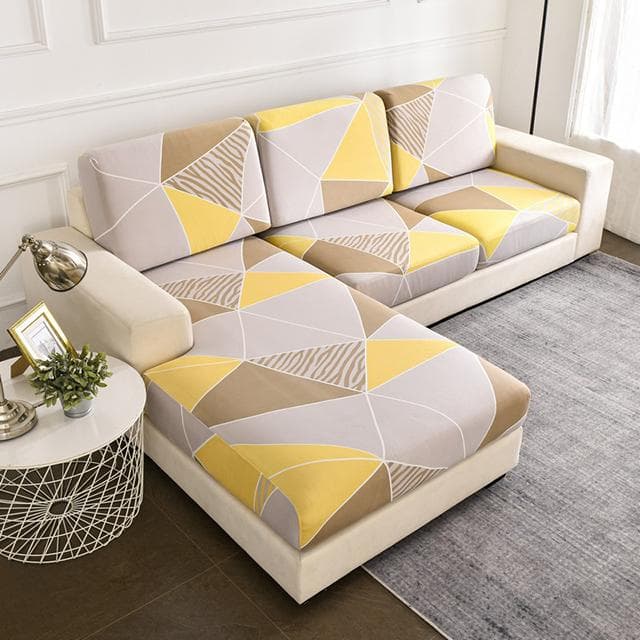 Elastic Sofa Cushion Covers Tropical Leaf Printed Sofa Seat Cover Furniture Protector Chair Seat Cover For Living Room Removable Normal Size (S)-1pc