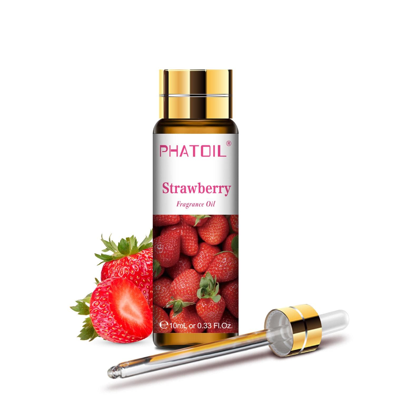 PHATOIL 10ML Strawberry Coconut Mango Fruit Essential Oil for Lipgloss Candle Soap Making Aromatherapy Diffusers Massage Fragrances Strawberry
