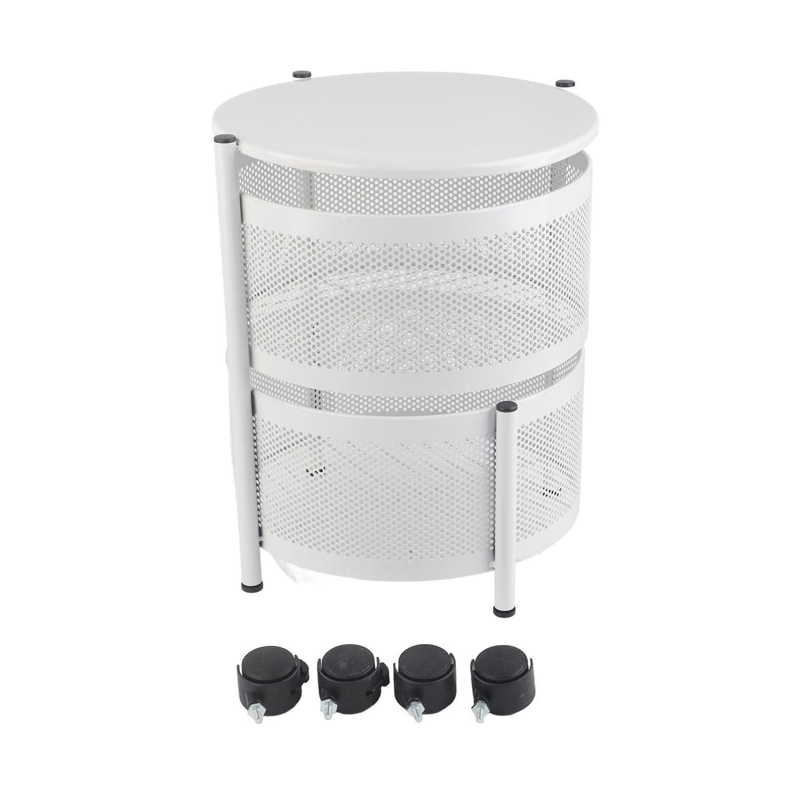 Kitchen Storage Rotatable Rack Stable Metal Revolving Basket with Wheels for Fruit VegetableSquare
