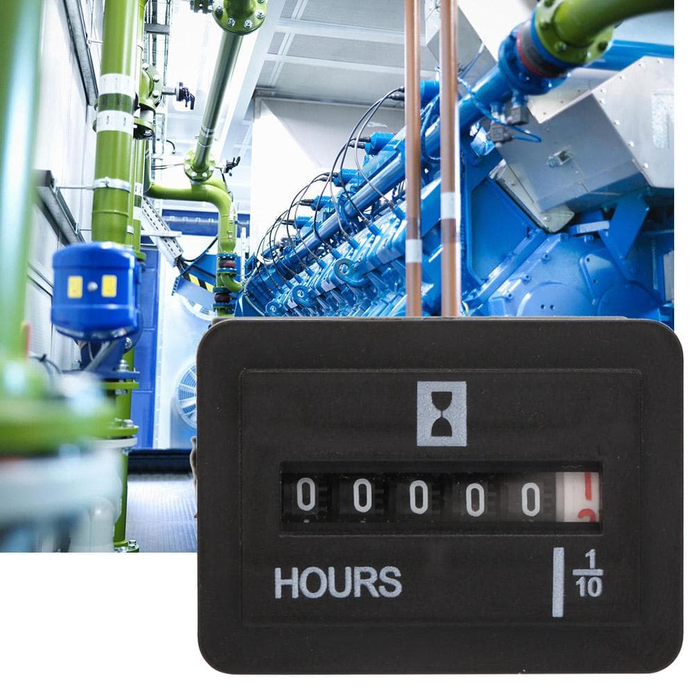 1080V ACDC 99999.9 Hours Quartz Hour Meter for Engine Generator Time Counting