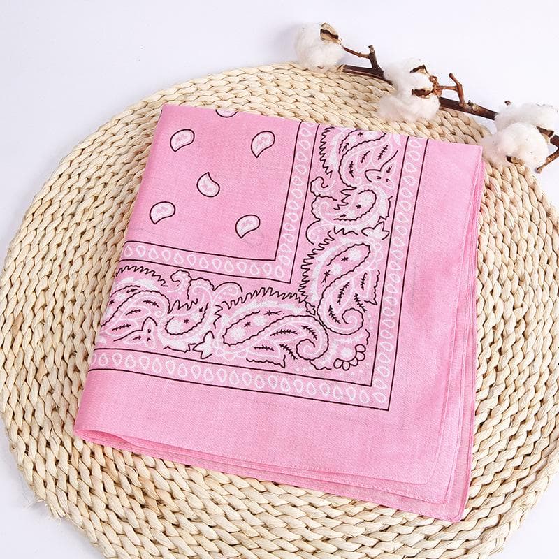 New Fashion Hip Hop Cotton Bandana Square Scarf Black Red Headband Printed for Boys/Girls pink