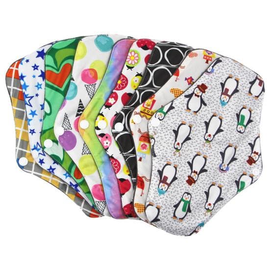 Bamboo Charcoal Fiber Waterproof Menstrual Pad Women Sanitary Washable Reusable