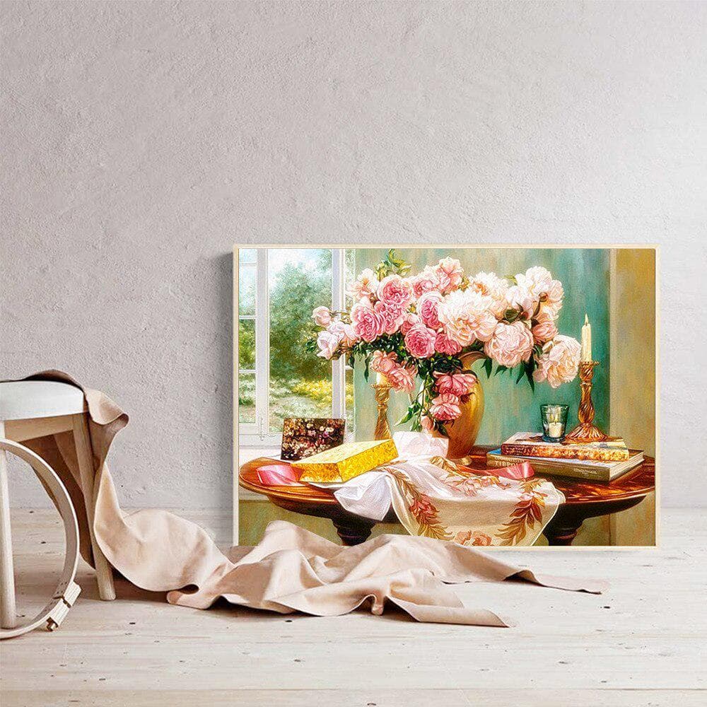 5d Diamond Painting Flower Diamond Embroidery Plant Home Decoration Accessories Mosaic Crystal 20X30CM