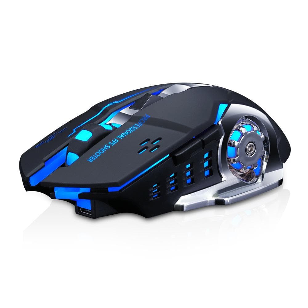 Thunder Wolf Q13 Charging Mute Wireless Mouse Gaming Business Luminous Mechanical Mouse Q13 single mode black