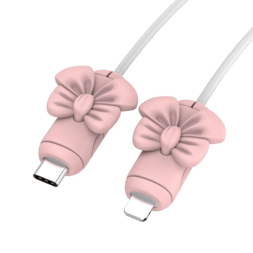 Silicone Cable Protector Charger Line Silicone Cover for Samsung/Huawei/Xiaomi Pink-for Ios 18/20W
