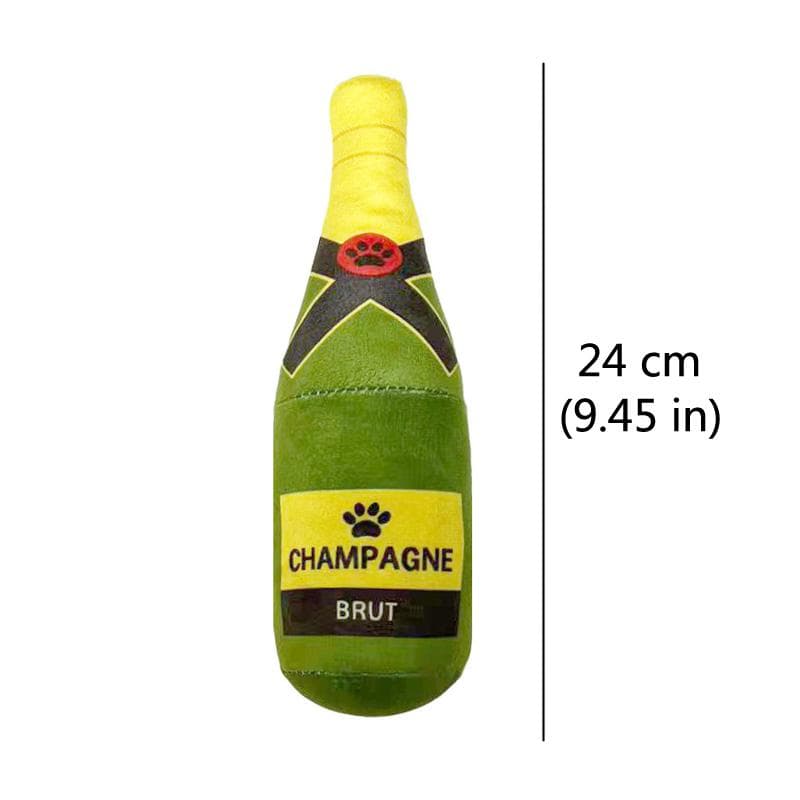Funny Plush Dog Toys Beer Bottle Shaped Small Large Dogs Squeak Sound Clean Teeth Chew Toy Pets Interactive Playing Supplies champagne
