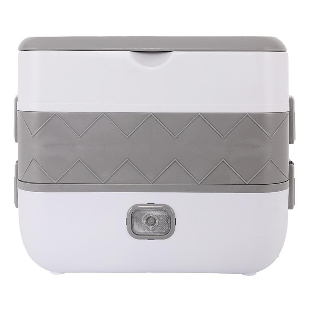 Electric Lunch Box Pluggable Heating Single / Double Layer Insulation Office Workers Portable Hot EU Plug white