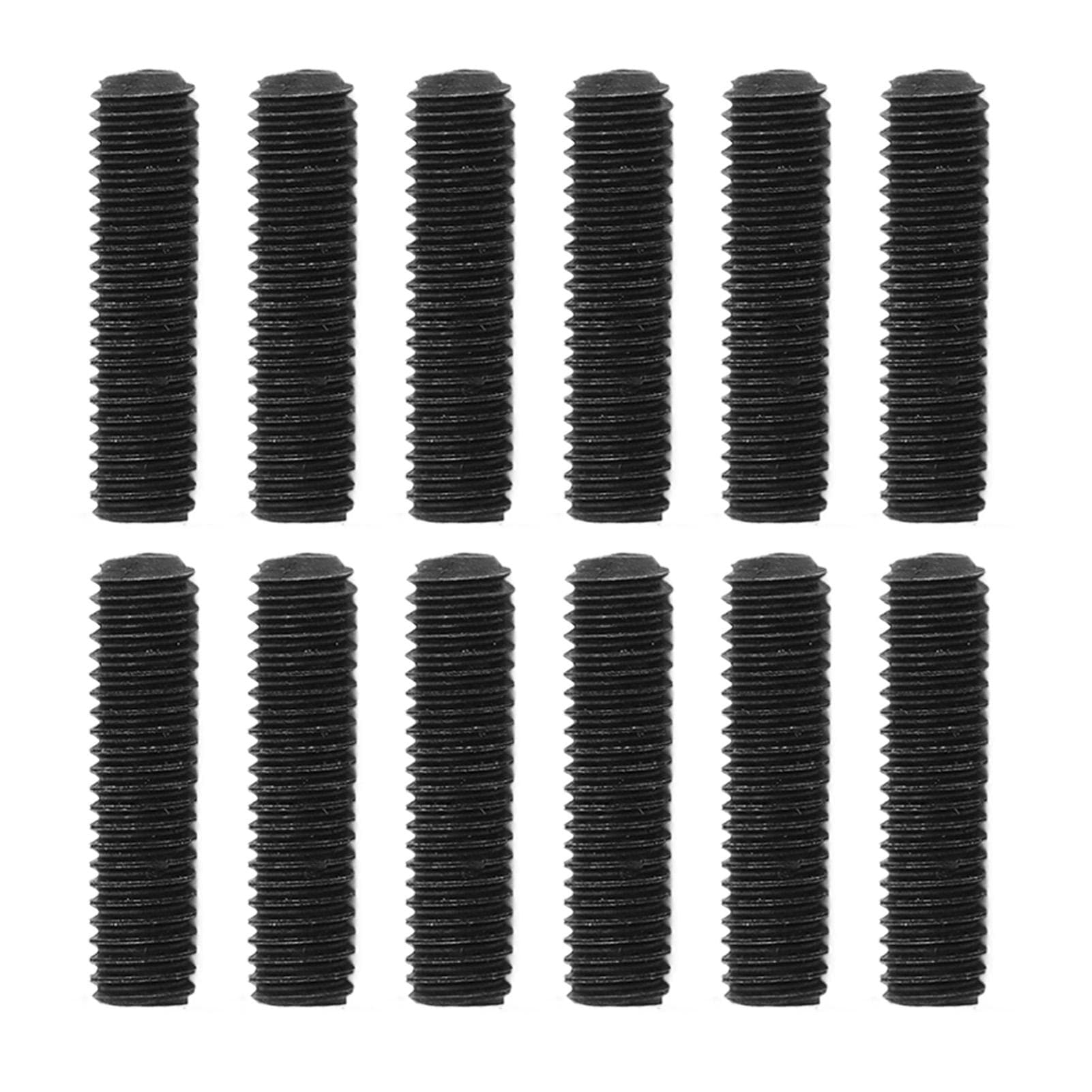 12Pcs Guitar Screws Clear Thread Metal Tight Connection Electric Guitar Bridge Screws Black black