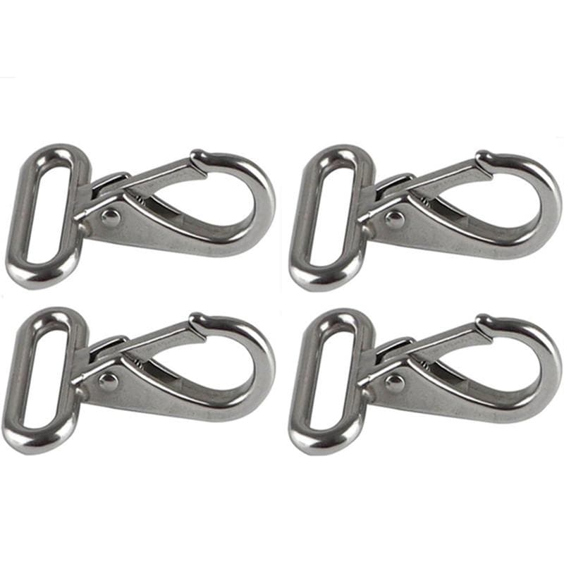 Stainless Steel Spring Hooks Square Ring Directional Hooks Fixed Hooks Braided Tape Hooks Luggage Buckle 4pcs