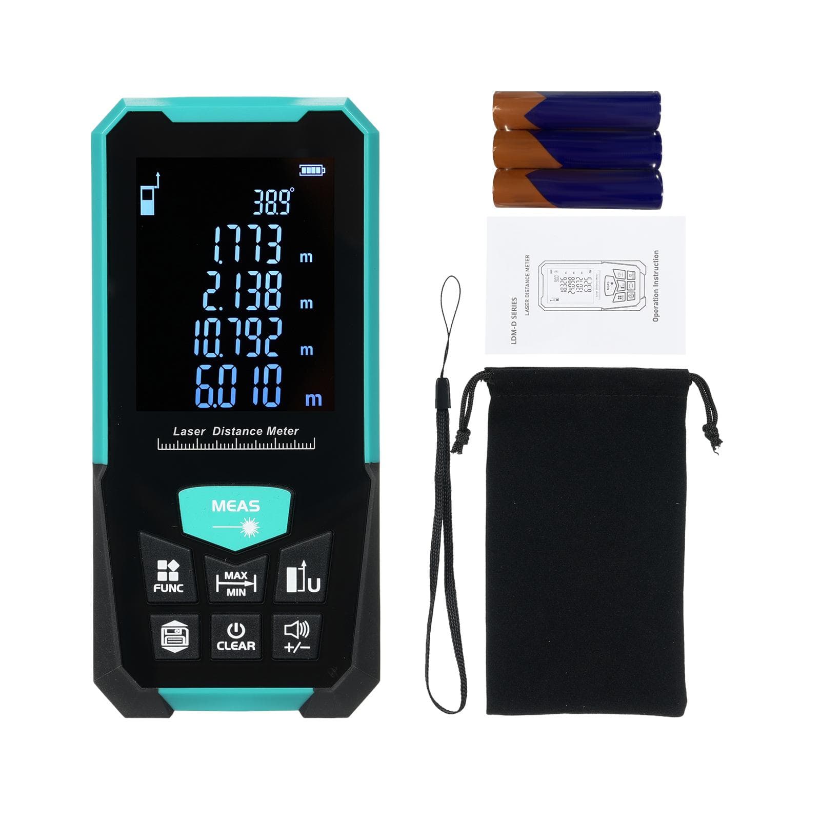 Profesional Laser Distance Meter 120m393ft Laser Tape Measure Rangefinder with Single Continuous D3-100