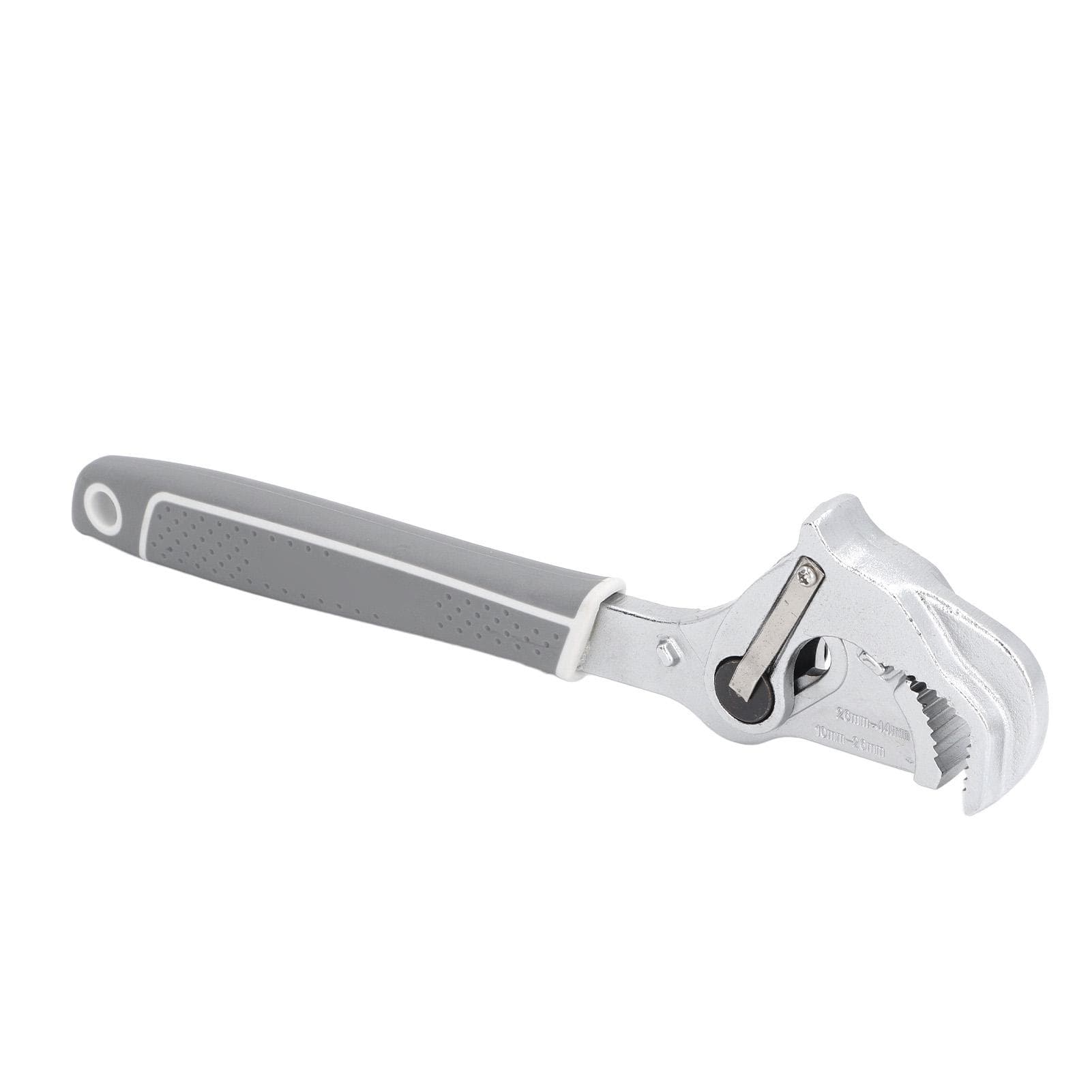 Self Adjusting Pipe Wrench 12in Quick Release 180 Degree Swivel Head One Hand Adjustable for
