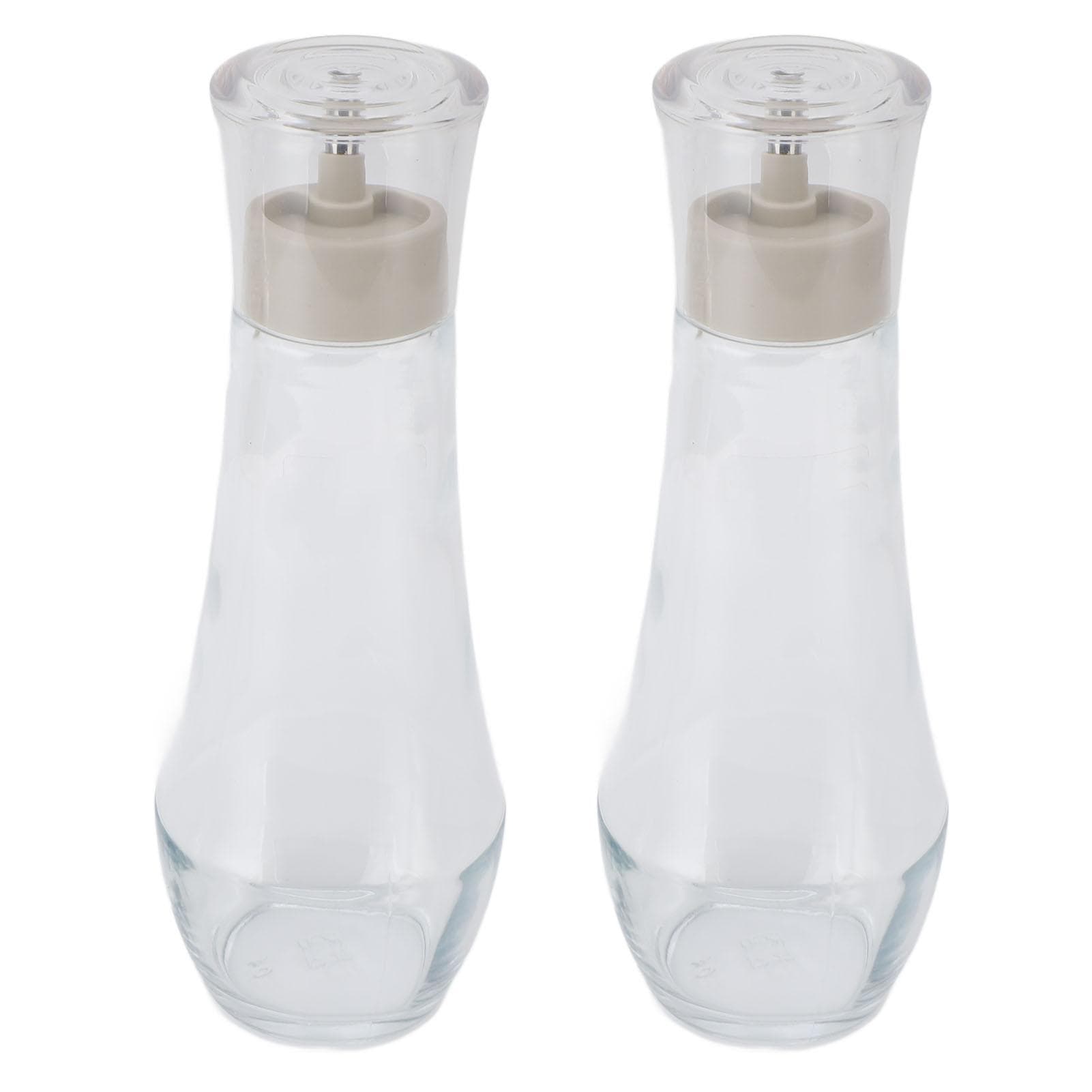 2PCS Mouthwash Dispensers Stainless Steel and Glass Multifunctional Refillable Mouthwash Dispenser