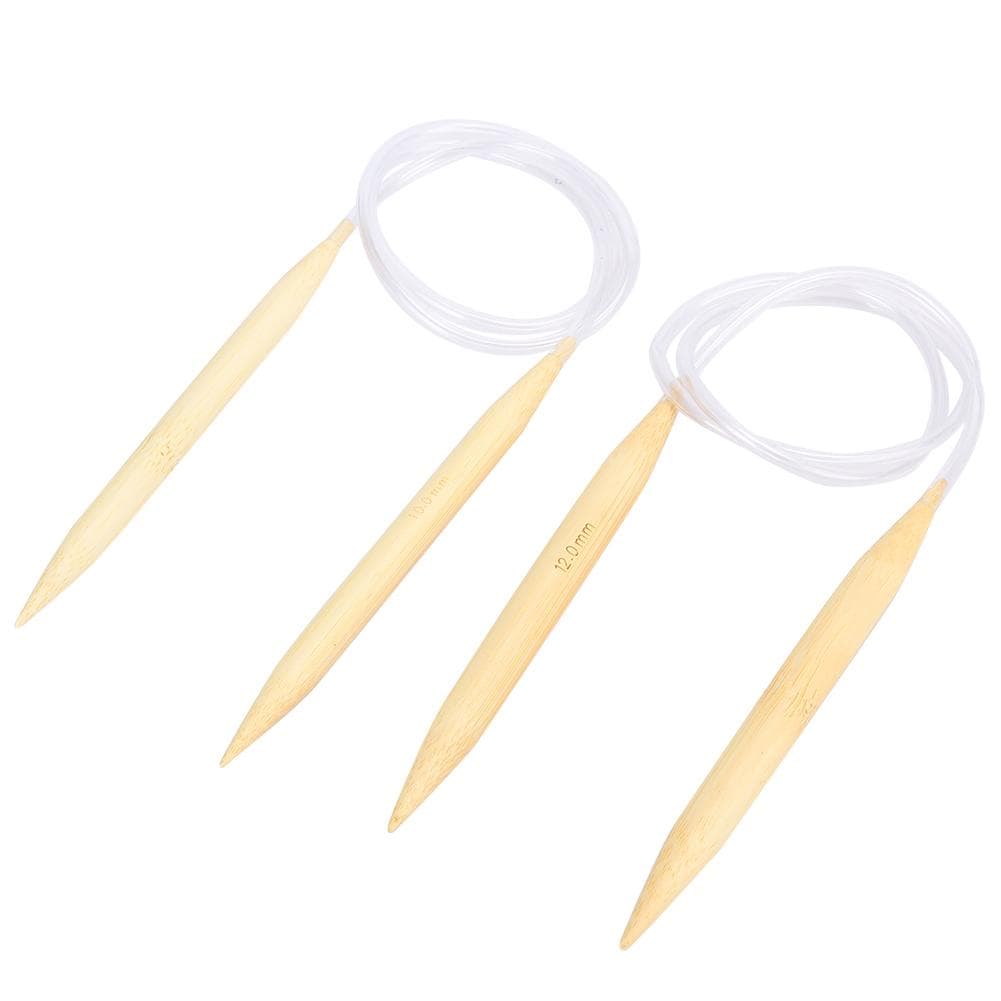2Pcs Circular Knitting Needles Set Bamboo Sweater Carpets Weaving Accessories Tools
