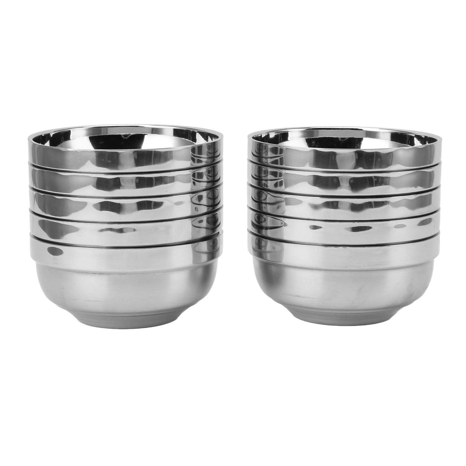 10Pcs Stainless Steel Bowl Double Walled Versatile Sturdy Stainless Steel Insulated Soup Bowl Snack L