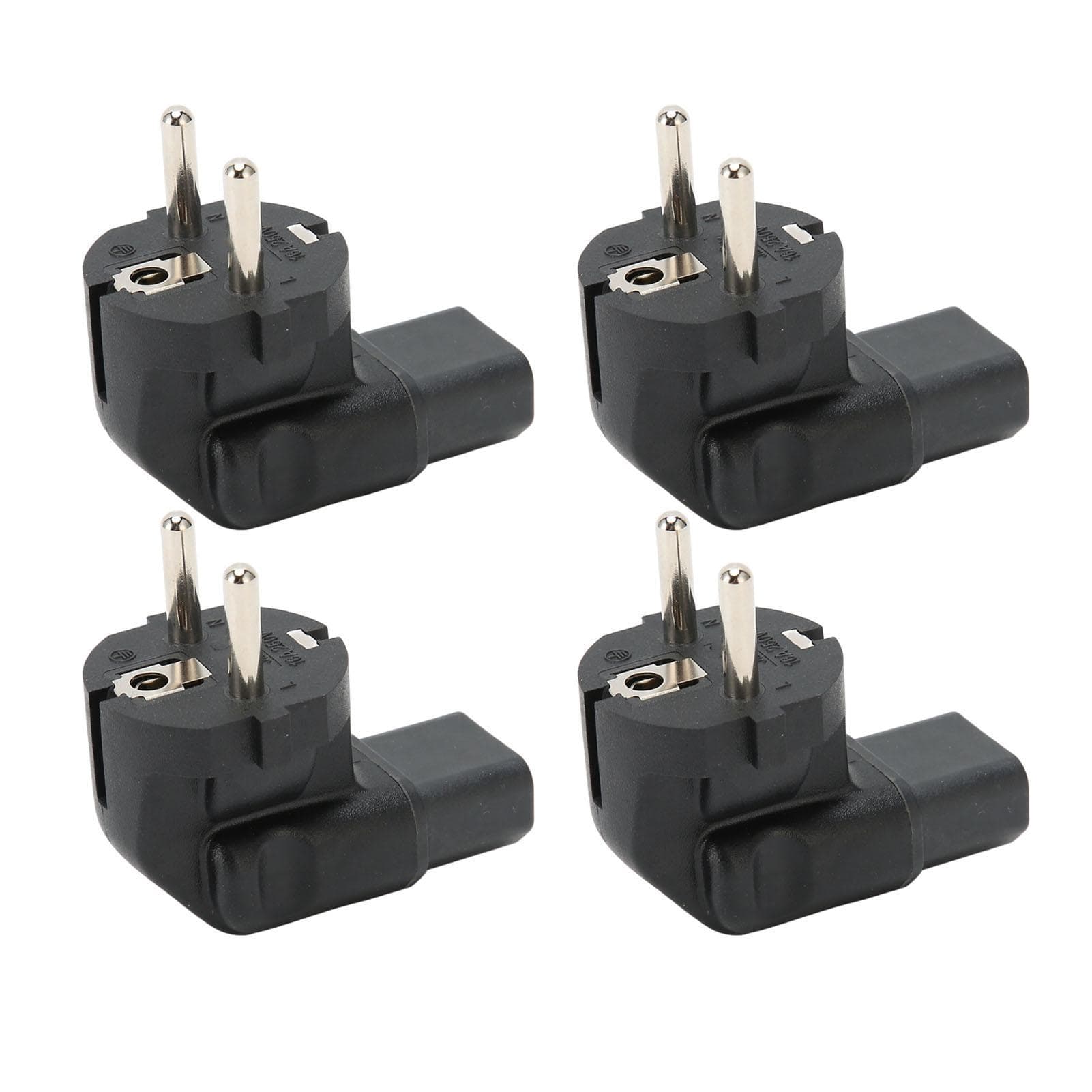 4pcs 4.8mm to IEC320 C13 Converter 90 Degree Power Plug Adapter for Laptop Power Adapters EU Plug
