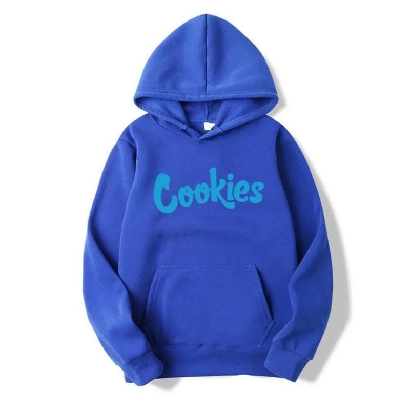 Cookies Printed Hooded Sweatshirt Trendy Men'S Women'S Pullover Hoodies & Sweatshirts Unisex XXXL blue