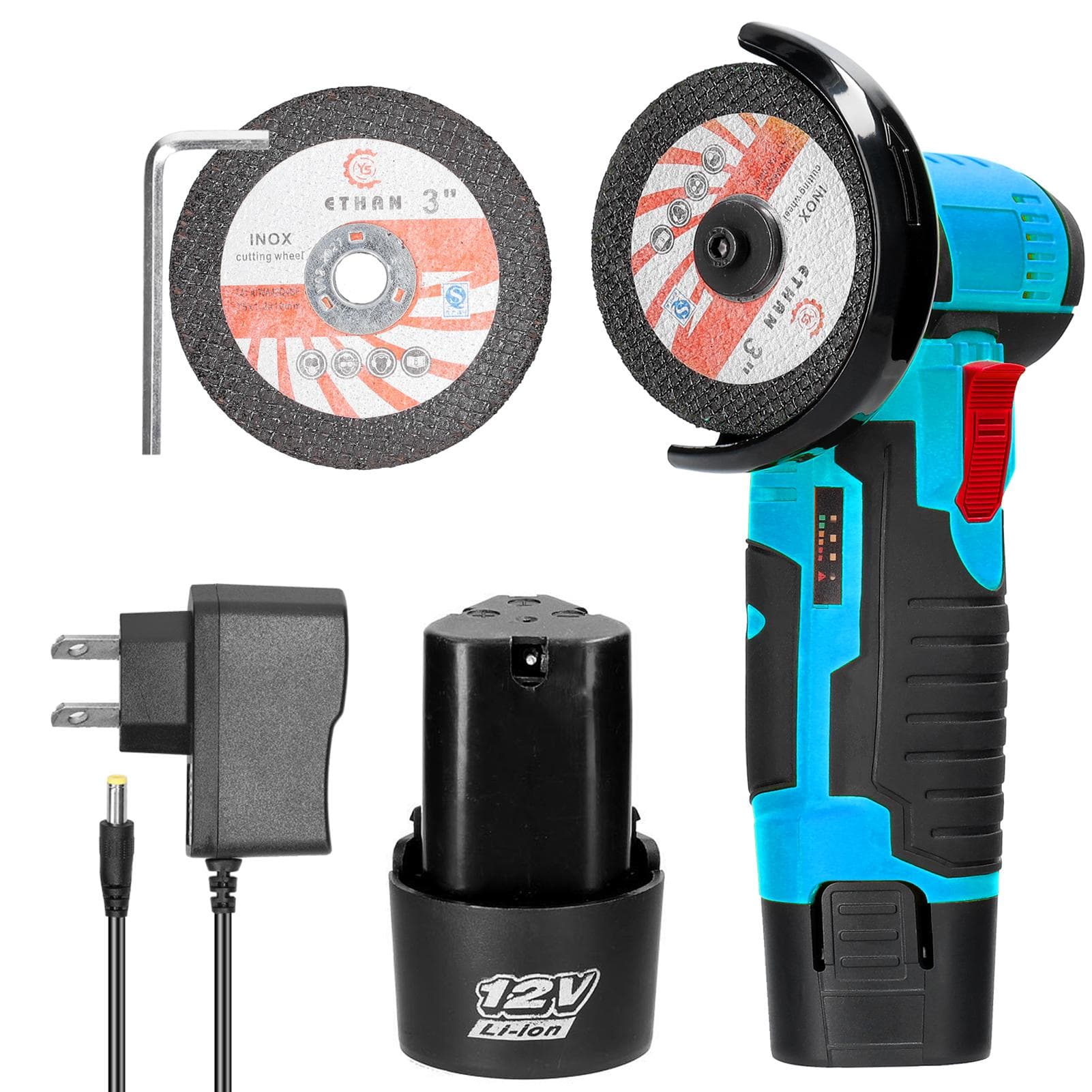 19500rpm Electric Grinding Tool Multifunctional Mini Grinder Handheld Cutter for Cutting Polishing US Plug 2pcs batteries multicolour