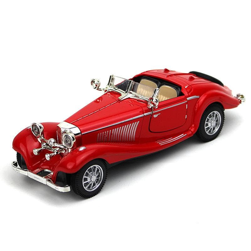 1:28 Scale Benz 500K Pull Back Diecast Metal Antique Classic Model Cars Collectible Toy Gifts (Length 6.5in/16.8cm) 16.2x5.7x4.8cm red