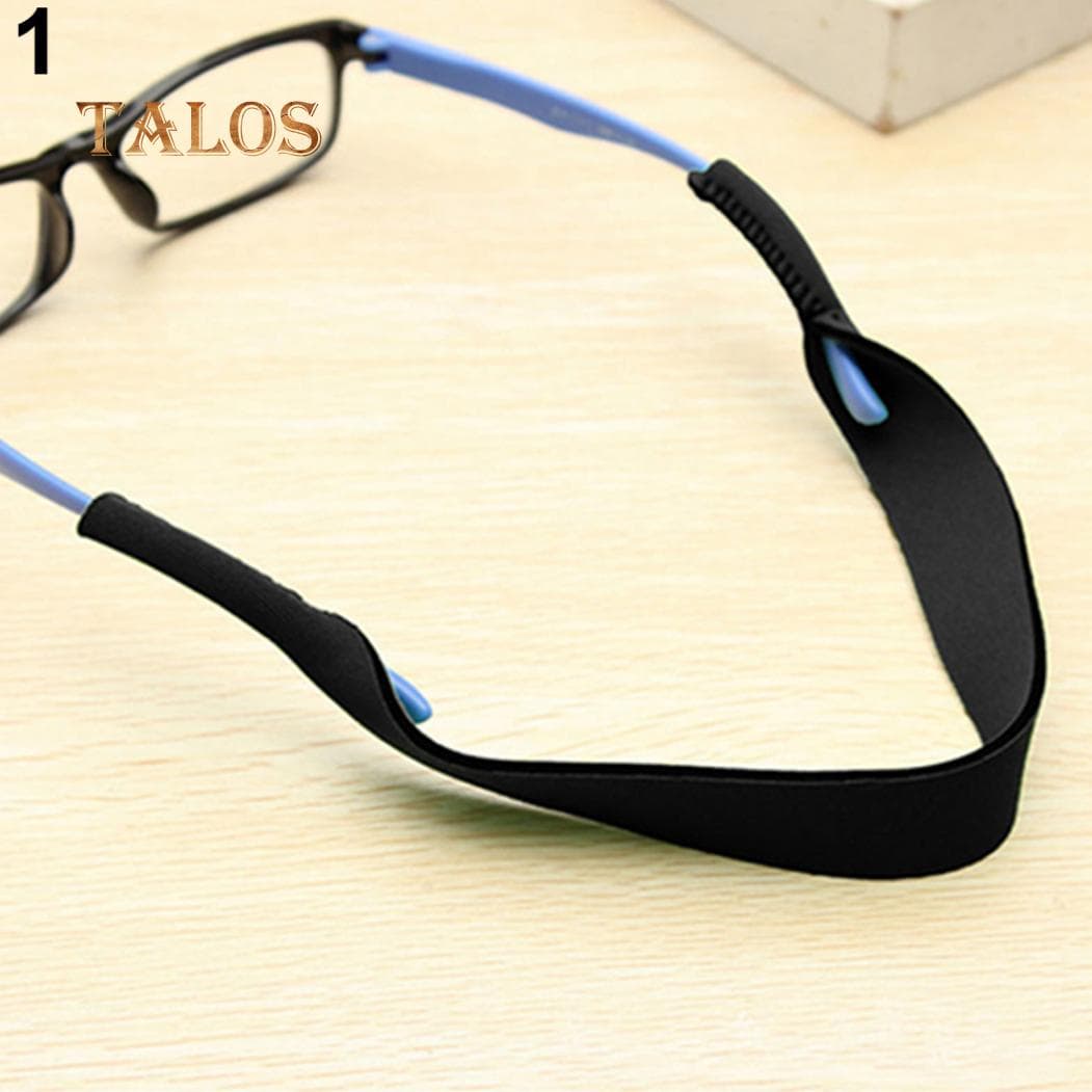Sports Silicone Anti-slip Eye Glasses Strap Elastic Sunglasses Band Holder black
