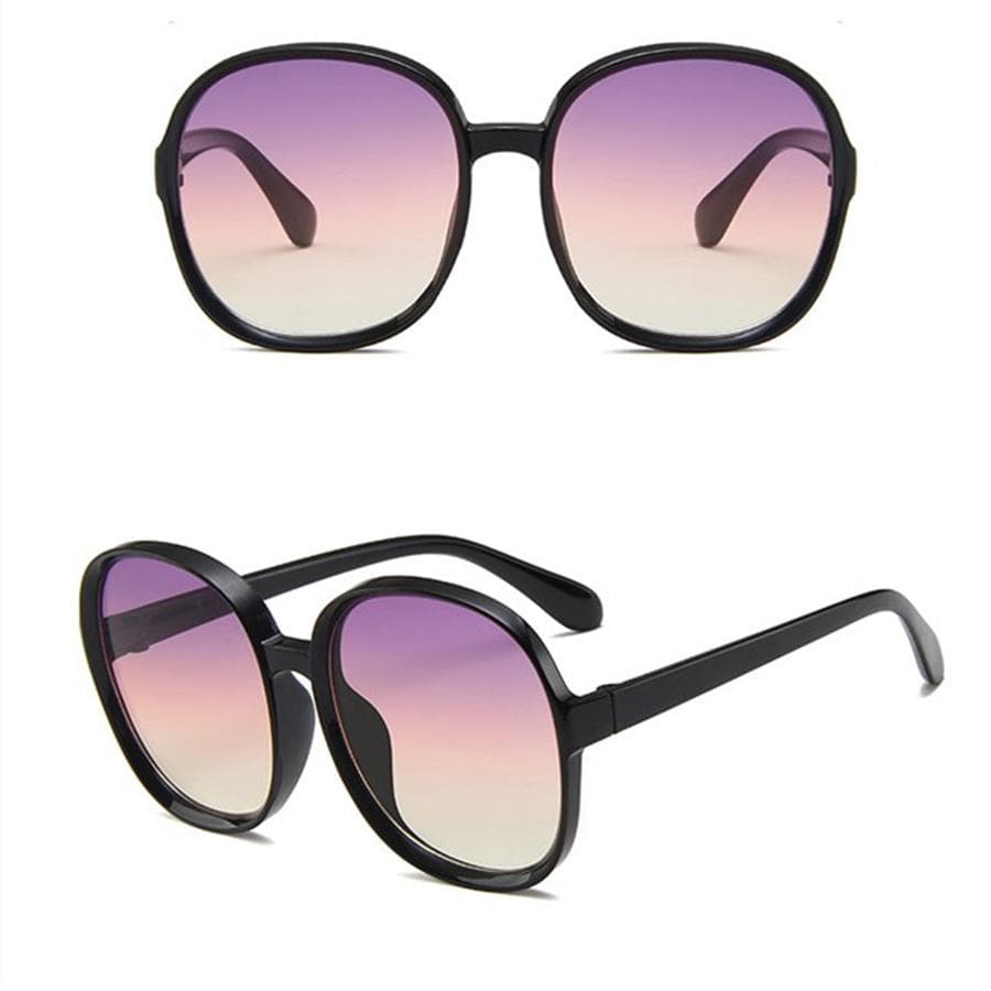 Classic Big Frame Luxury Women Sunglasses Designer Fashion Plastic Vintage Round Gradient UV400 Eyewear