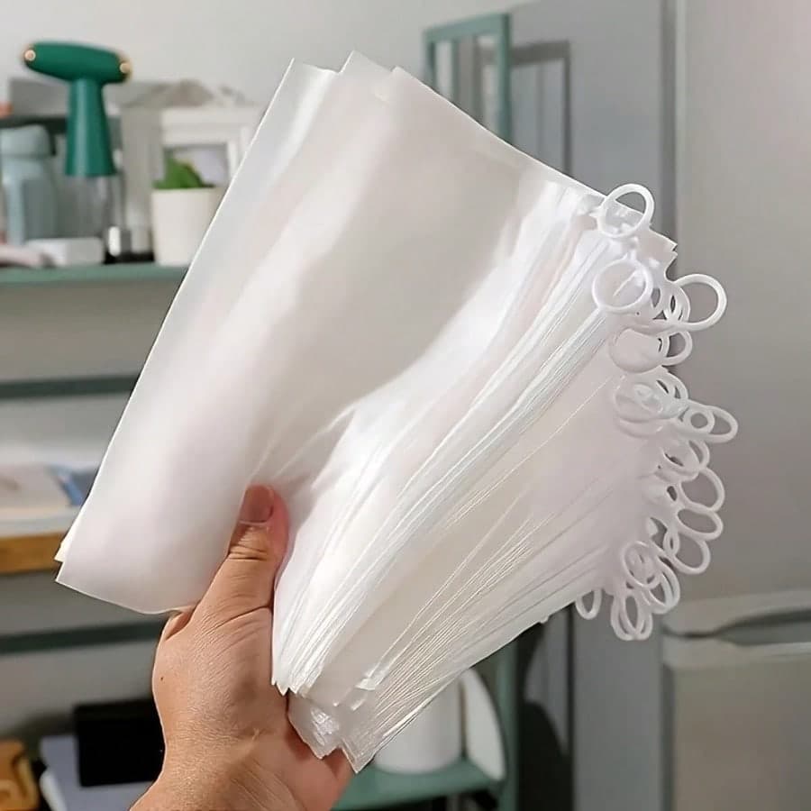 10pcs Transparent Waterproof Storage Bags, Portable Sealed Organizer Bags, Travel Cosmetic Divider Bags With Pull Rings, Reusable Ziplock Bags 10PCS white