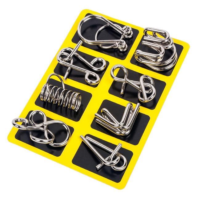8pcs/Set Materials Metal Montessori Puzzle Wire IQ Mind Brain Teaser Puzzles Anti-Stress Toy