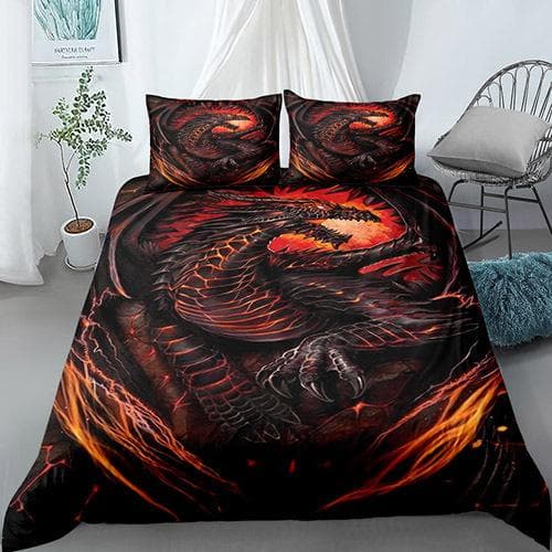 3D Dragon Themed Household Bedding Set Chinoiserie Style Quilt Cover Pillowcase 2/3 Pieces AU180 * 210 Full Size Decorative Quilt Cover UK Single 135x200cm