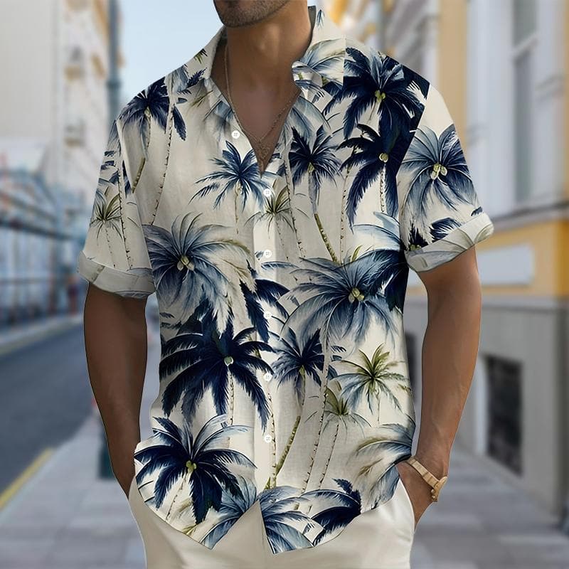 Men's Refreshing and Handsome Trees 3D Print Shirt Button Up Shirt Casual Shirt Summer Shirt Short Sleeve Daily Vacation Clothing 4XL