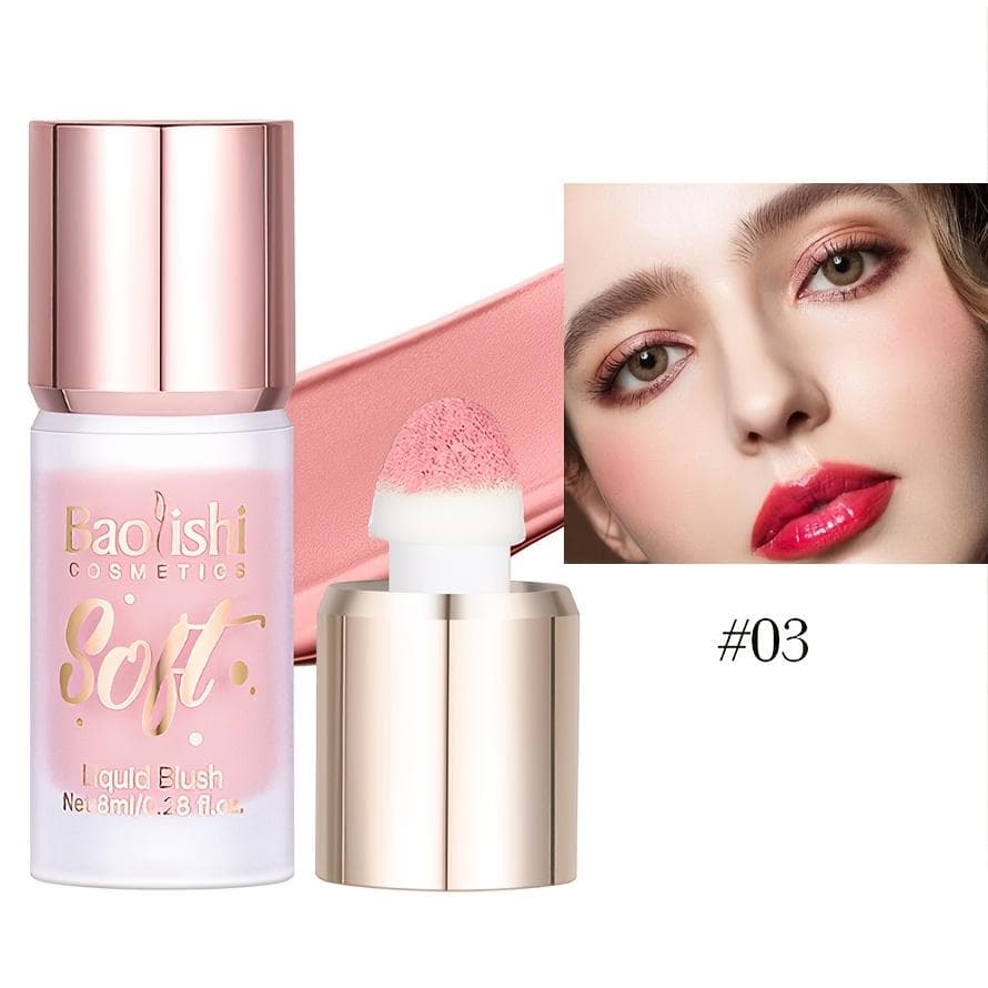 Liquid Blush Cream Smooth Velvet Matte Shimmer Pink Blusher Natural Easy To Smudge