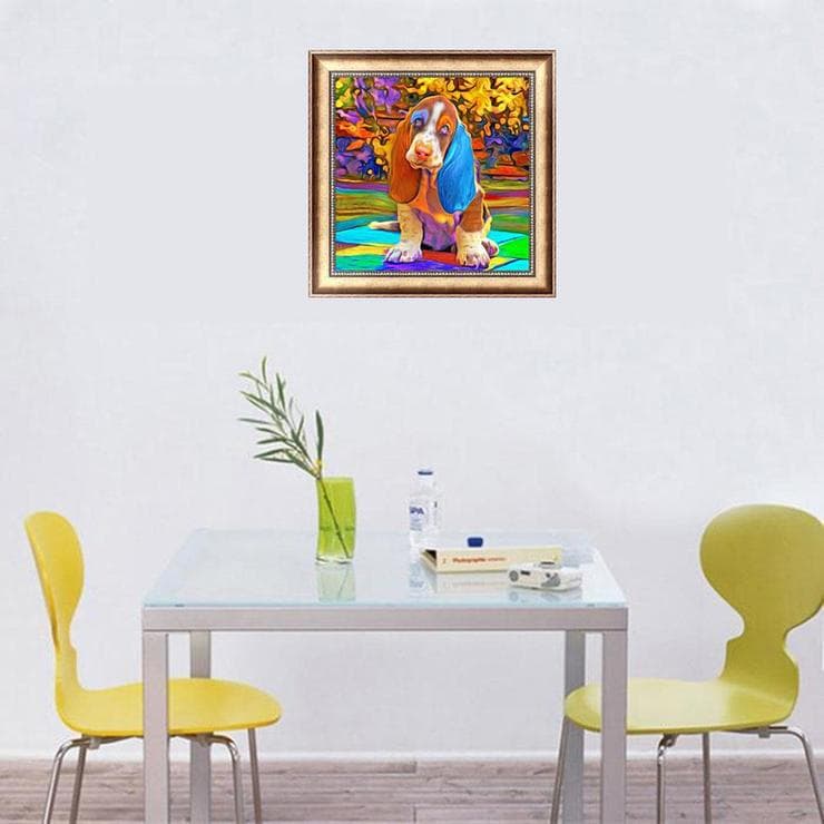 Diamond Painting Needlework Diamond Pictures Rhinestones Embroidery colorful dog Hobbies and Crafts 30x30CM