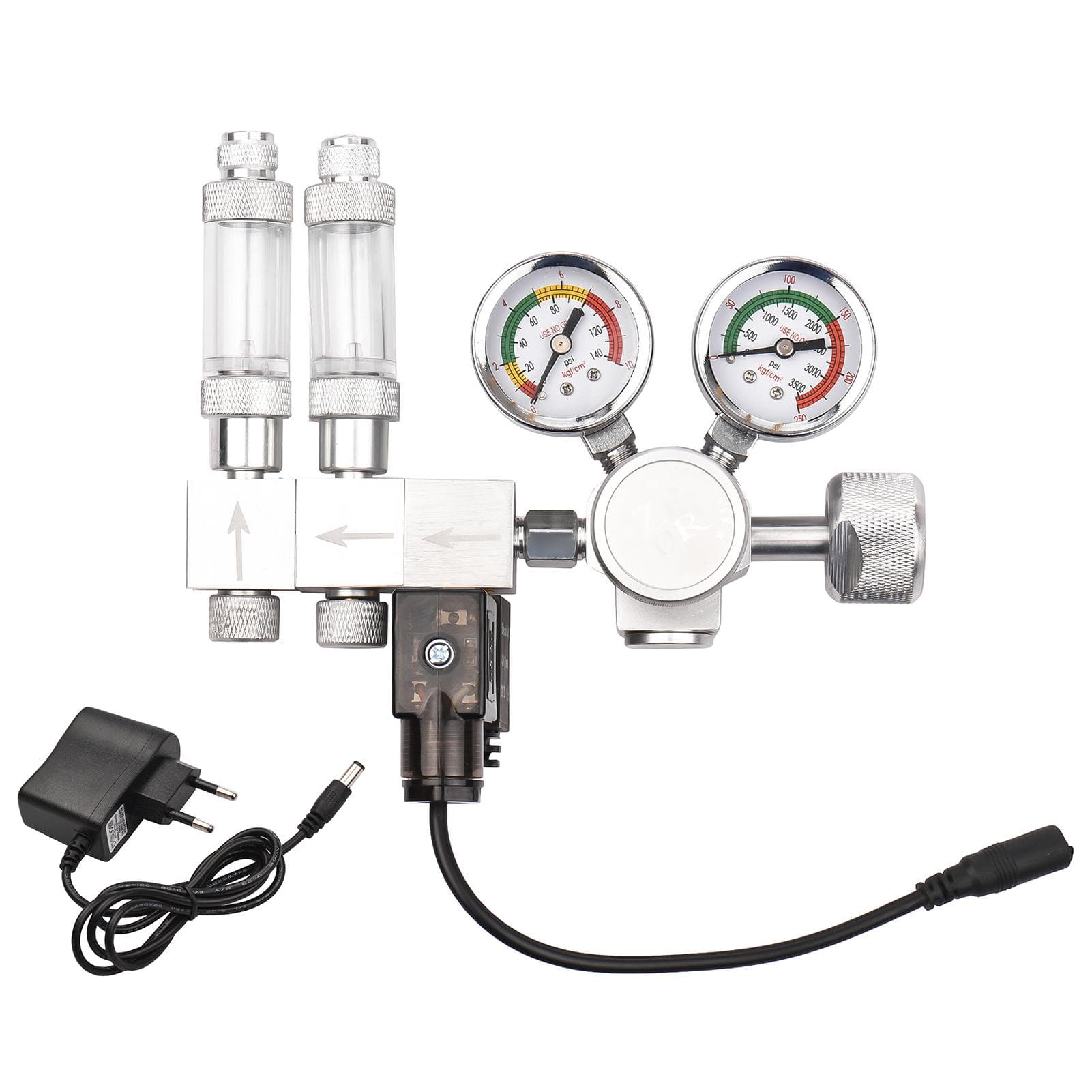 Dual Stage Aquarium CO2 Regulator Accessory Bubble Counter EU Plug W21.8 Interface multicolour