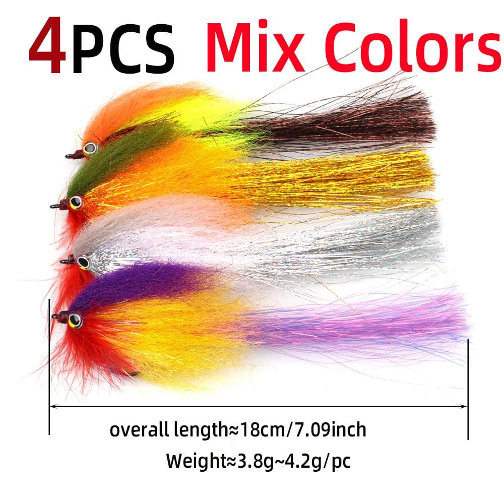 #4/0 Big Game Streamer Fly Saltwater & Freshwater Predator Lure 3D Fish Eyes For Trout Pike Musky Bass Sea Fishing Lures