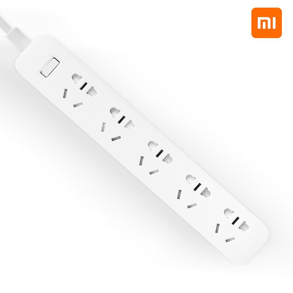 Xiaomi Power Strip with Grounded Surge Protector with 5 Outlets Ports with Flat Plug PowerPort white