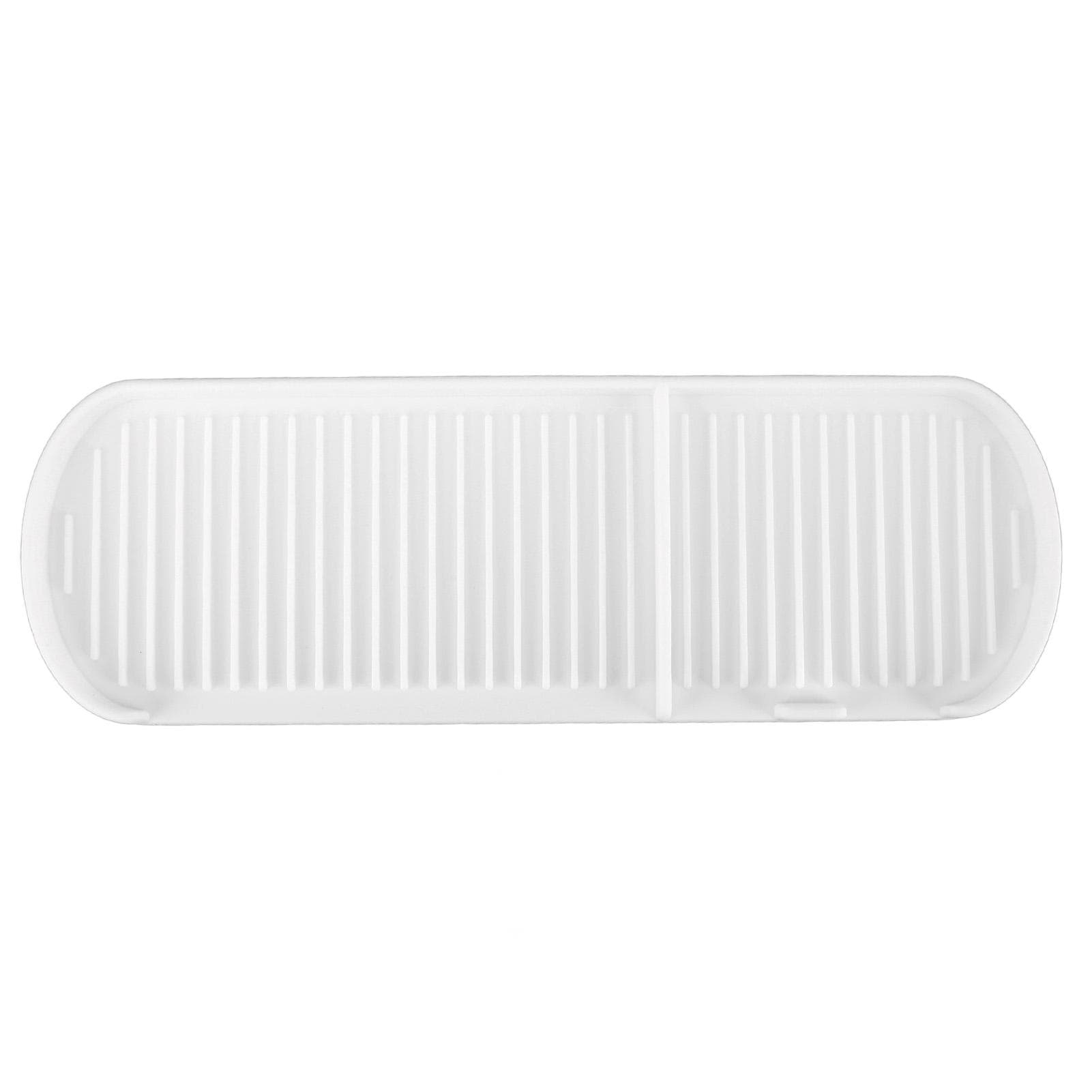Counter Silicone Drainage Tray Food Grade Skid Resistance Frosted Bottom Silicone Dish Drying Mat White