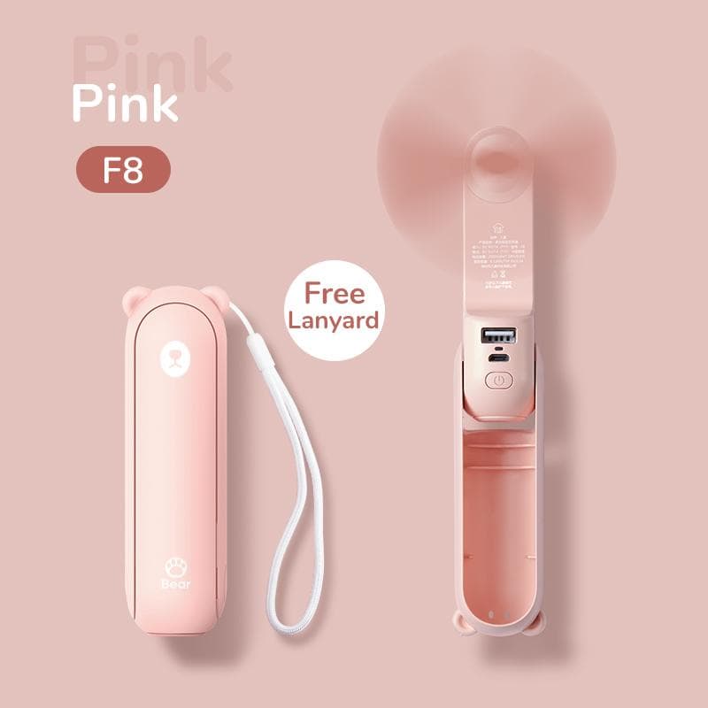 Portable Fan Mini Handheld Fan USB 4500mAh Recharge Hand Held Small Pocket Fan with Power Bank Flashlight Feature CHINA