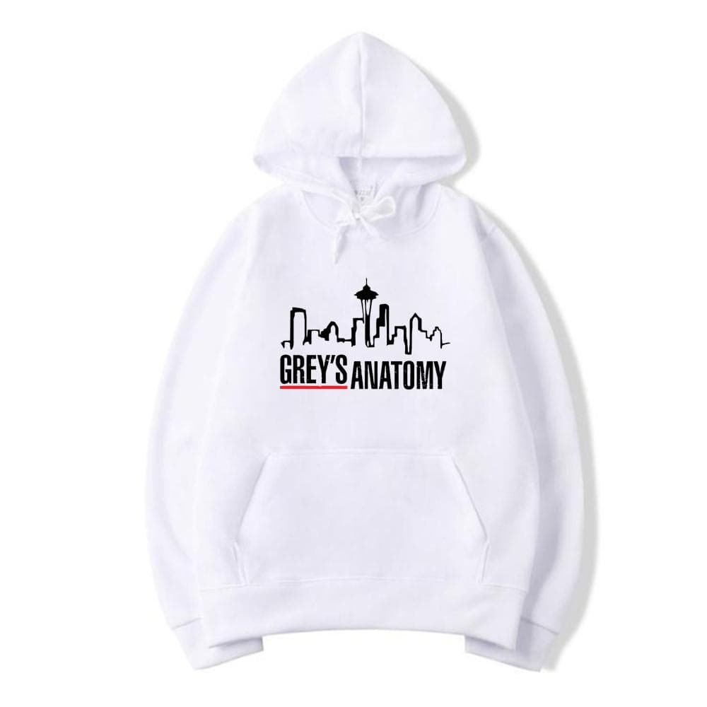 Grey's Anatomy Hoodie Grey Sloan Memorial Hospital Hoodies Women Long Sleeve Pullovers Casual Tops Tv Show Inspired Sweatshirt XXXL white