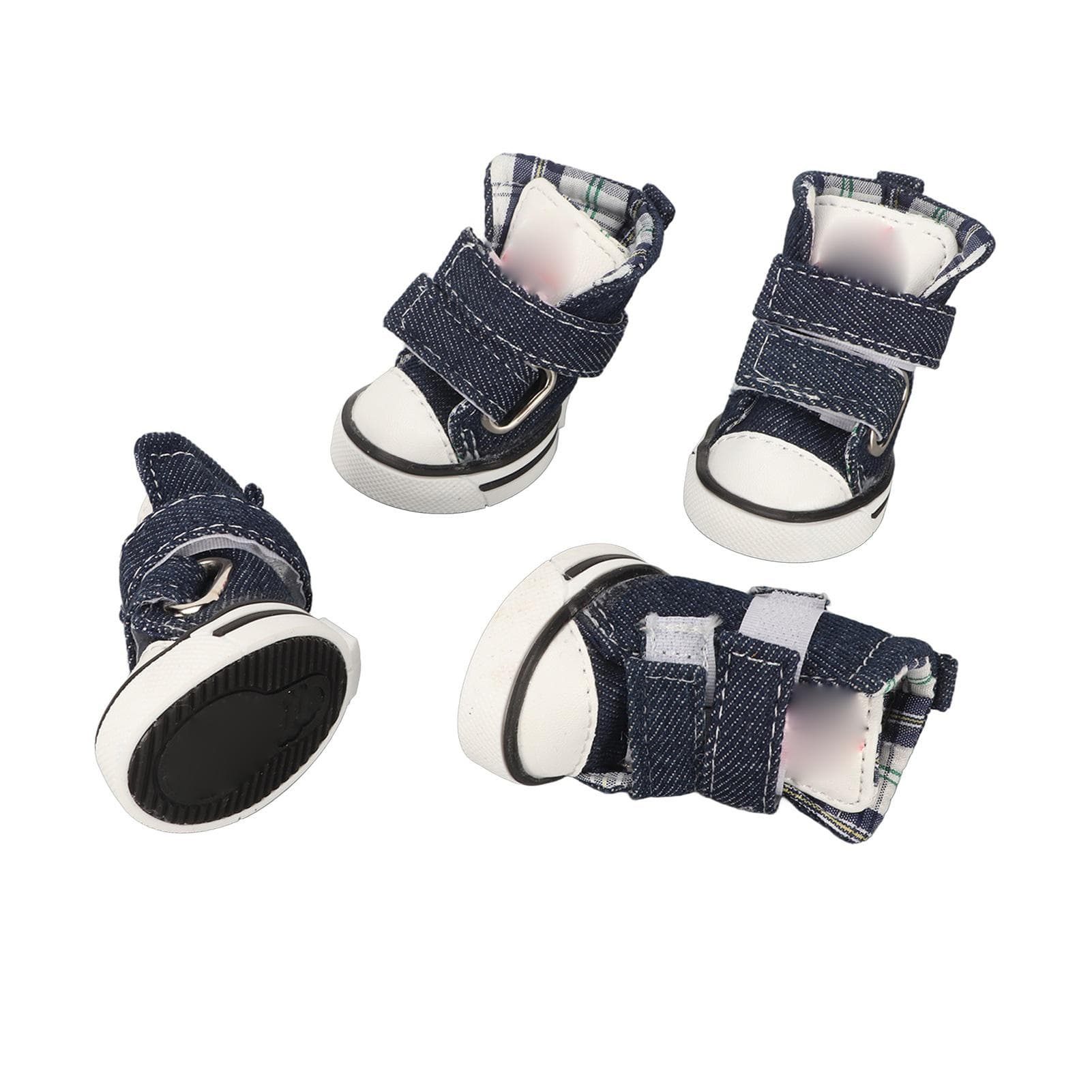 4pcs Canvas Puppy Shoes Stylish Cute Slip Resistance Breathable Comfortable Pet Paw Protector for 3 Size