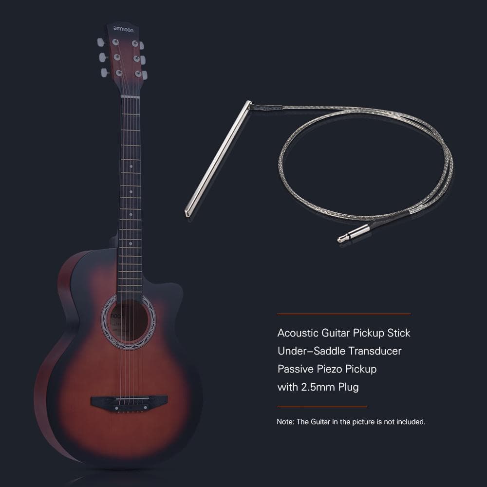 1pc Guitar Pickup Stick Passive Piezo Pickup Soft Saddle Transducer Pickup silver