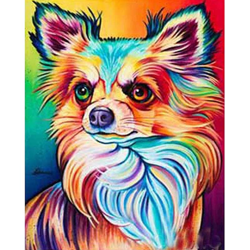 DIY 5D Diamond Painting Cross Stitch Color dog Mosaic Diamond Embroidery Needlework 20X30CM