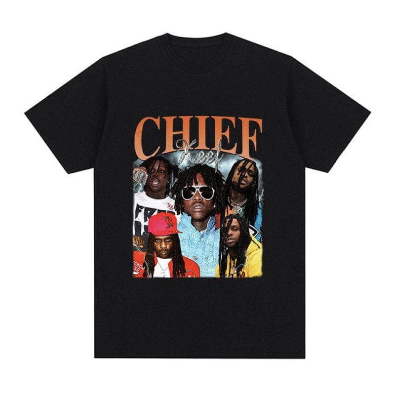 I Love Chief Keef T Shirt Men's Fashion Casual Short Sleeve T-shirt Vintage Gothic Oversized Cotton T-shirts Hip Hop Streetwear XXL