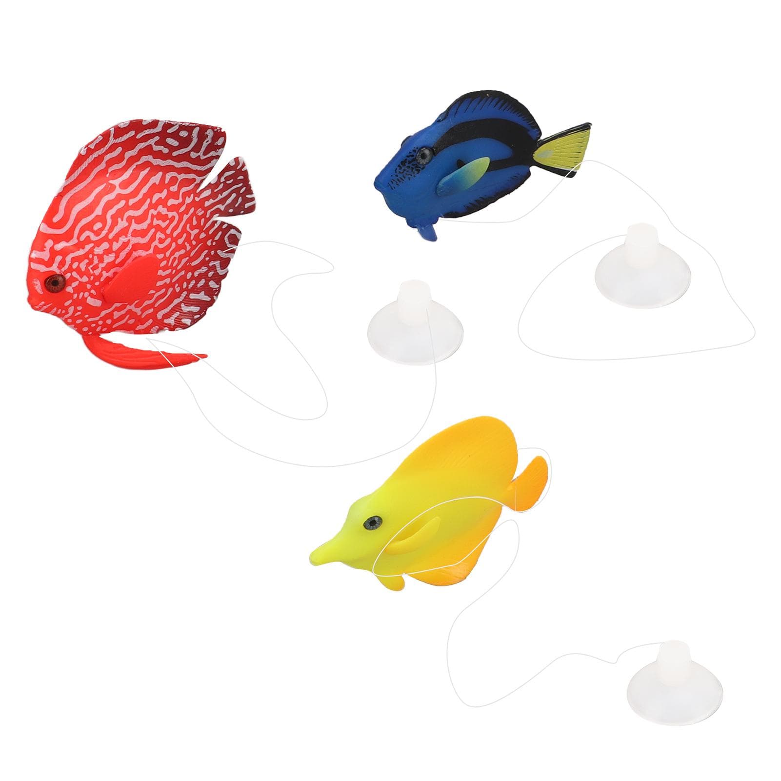 3Pcs Silicone Floating Glowing Clownfish Simulation Artificial Fish Decortion for Fish Tank Aquarium