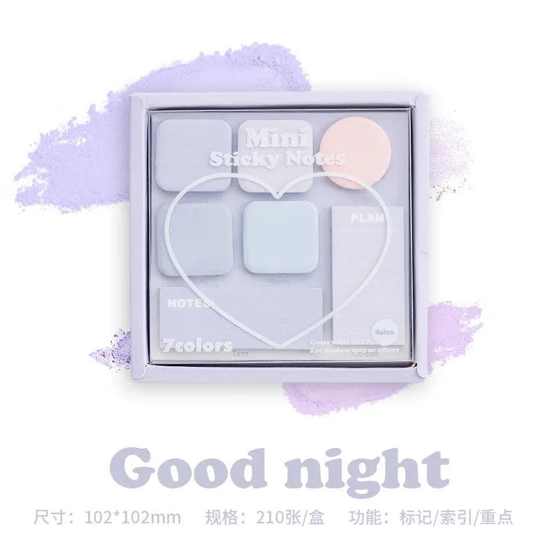 Multi Sizes Memo Pads Kawaii Morandi Color Sticky Notes Mini Note Paper Journal Planner Notebook Index Stickers Cute Notepads purple